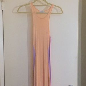 Light peach and lilac maxi dress